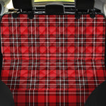Red And White Tartan Pattern Print Pet Car Back Seat Cover