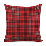 Red And White Tartan Pattern Print Pillow Cover