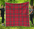 Red And White Tartan Pattern Print Quilt