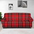 Red And White Tartan Pattern Print Sofa Cover