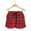 Red And White Tartan Pattern Print Women's Shorts