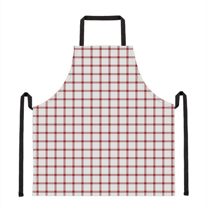 Red And White Tattersall Pattern Print Apron