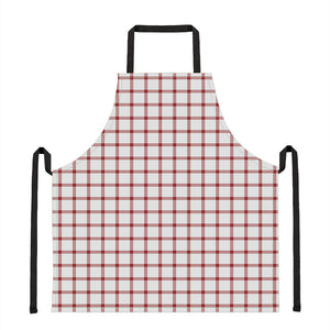 Red And White Tattersall Pattern Print Apron