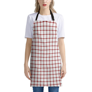 Red And White Tattersall Pattern Print Apron