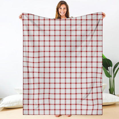 Red And White Tattersall Pattern Print Blanket