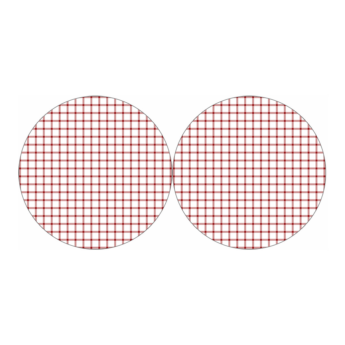 Red And White Tattersall Pattern Print Car Coasters