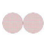 Red And White Tattersall Pattern Print Car Coasters