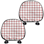 Red And White Tattersall Pattern Print Car Headrest Covers