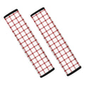 Red And White Tattersall Pattern Print Car Seat Belt Covers