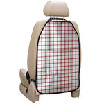 Red And White Tattersall Pattern Print Car Seat Organizers