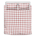 Red And White Tattersall Pattern Print Duvet Cover Bedding Set