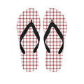 Red And White Tattersall Pattern Print Flip Flops
