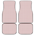 Red And White Tattersall Pattern Print Front and Back Car Floor Mats