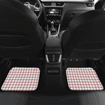 Red And White Tattersall Pattern Print Front and Back Car Floor Mats