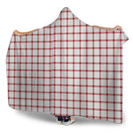 Red And White Tattersall Pattern Print Hooded Blanket