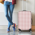 Red And White Tattersall Pattern Print Luggage Cover