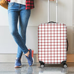 Red And White Tattersall Pattern Print Luggage Cover