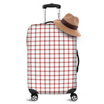 Red And White Tattersall Pattern Print Luggage Cover