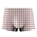 Red And White Tattersall Pattern Print Men's Boxer Briefs