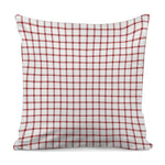 Red And White Tattersall Pattern Print Pillow Cover