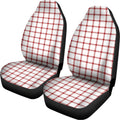 Red And White Tattersall Pattern Print Universal Fit Car Seat Covers
