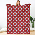 Red And White Volleyball Pattern Print Blanket