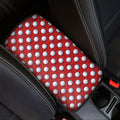 Red And White Volleyball Pattern Print Car Center Console Cover