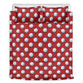 Red And White Volleyball Pattern Print Duvet Cover Bedding Set