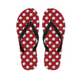 Red And White Volleyball Pattern Print Flip Flops