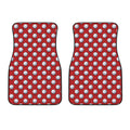 Red And White Volleyball Pattern Print Front Car Floor Mats