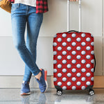 Red And White Volleyball Pattern Print Luggage Cover