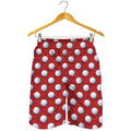 Red And White Volleyball Pattern Print Men's Shorts