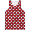 Red And White Volleyball Pattern Print Men's Tank Top