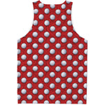 Red And White Volleyball Pattern Print Men's Tank Top