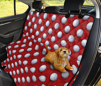 Red And White Volleyball Pattern Print Pet Car Back Seat Cover