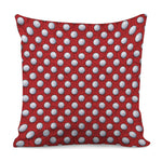 Red And White Volleyball Pattern Print Pillow Cover