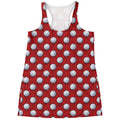 Red And White Volleyball Pattern Print Women's Racerback Tank Top