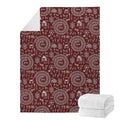 Red And White Warli Tribal Print Blanket