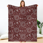 Red And White Warli Tribal Print Blanket