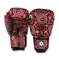 Red And White Warli Tribal Print Boxing Gloves