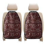 Red And White Warli Tribal Print Car Seat Organizers