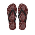 Red And White Warli Tribal Print Flip Flops