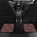 Red And White Warli Tribal Print Front and Back Car Floor Mats