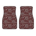 Red And White Warli Tribal Print Front Car Floor Mats