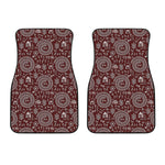 Red And White Warli Tribal Print Front Car Floor Mats