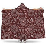 Red And White Warli Tribal Print Hooded Blanket