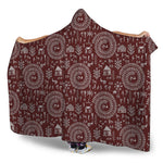 Red And White Warli Tribal Print Hooded Blanket