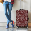 Red And White Warli Tribal Print Luggage Cover
