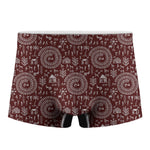 Red And White Warli Tribal Print Men's Boxer Briefs
