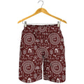 Red And White Warli Tribal Print Men's Shorts